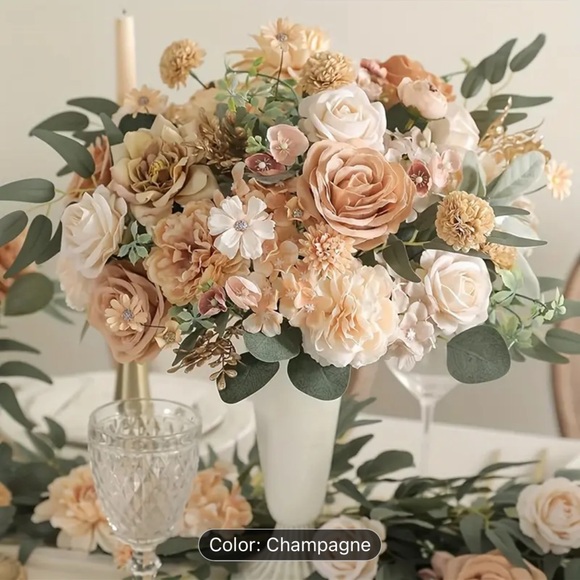 Elegant Faux Floral Arrangement - Champagne - Picture 3 of 3